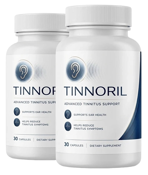 Tinnoril advanced tinnitus support capsules — two bottles of 30 capsules each